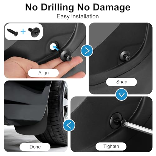 Image of Weize Floor Mats for Tesla Model Y Juniper 2025-2026 All Weather 9Pcs Cargo Liners & 4Pcs Mud Flaps No-Drill Splash Guards Interior Accessories(Not for Standard)
