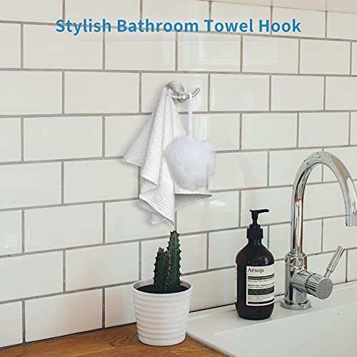 Filta Bathroom Towel Hooks, Brushed Nickel Robe & Towel Hooks For Bathroom Wall Mounted, Traditional Bathroom Towel And Robe Wall Hooks For Hanging Towels, Bath Towel Hook For Shower Wall (2 Pack) #TOP1