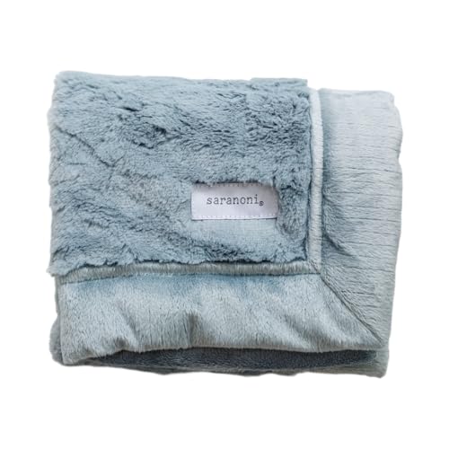 Image of SARANONI Luxury Security Blankets for Babies | Ultra-Soft Lush and Boutique Quality Baby Blanket | Slate, Mini - 15" x 20"