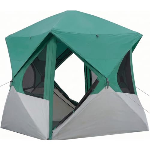 Instant Pop Up Camping Tent for 4-6 People | High-End All-Season Tent with Mesh Windows, Waterproof...