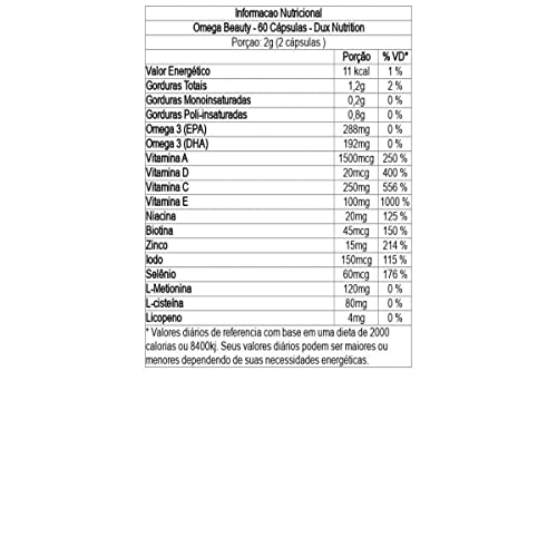 Omega Beauty - 60 Cápsulas - Dux Nutrition