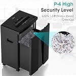 WOLVERINE 18-Sheet 60 Temps de fonctionnement Mins Cross Cut Niveau de sécurité élevé P-4 Papier lourd/CD/Card Ultra Calme Shredder pour le bureau d'intérieur avec 6 Boîte à déchets de Gallons SD9113(noir ETL)