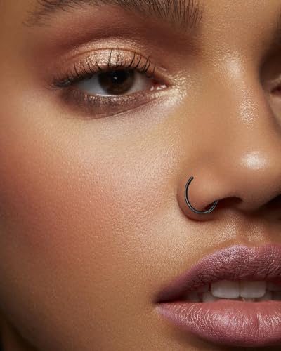 12Pcs 20G Fake Nose Rings Fake Septum Nose Ring Hoop for Faux Lip Septum Nose Ring Set Stainless Nose Hoop for Women Men3