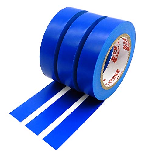 Image of Maveek 10 Rolls PVC Electrical Tapes, Self-Adhesive Waterproof Insulation Blue Tapes, Rated up to 600 Volts and 176 F, 15mmx15m(0.6 inch x 49.2ft)