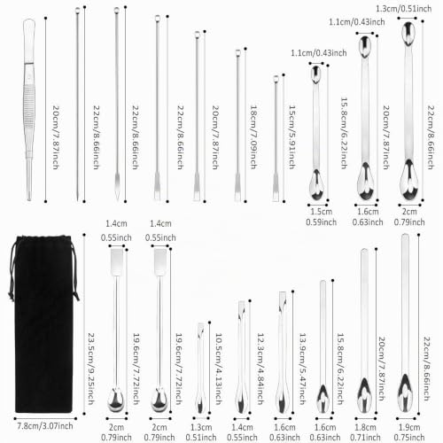 18 pcs Spatules de Laboratoire Cuillères en Acier Inoxydable Cuillères de Laboratoire Cuillères Micro Cuillères d'Échantillonnage Cuillères Médicale pour Mélanger de Poudres Remplir les Gels – vue 7