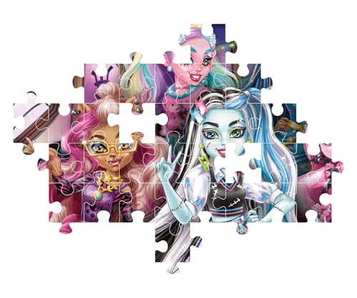 Clementoni Puzzle Supercolor Monster High - 104 części, puzzle dla dzieci w wieku 6 lat, rozwijają zdolności obserwacji, logiki i manualności, puzzle z kreskówek, wyprodukowano we Włoszech, 25782