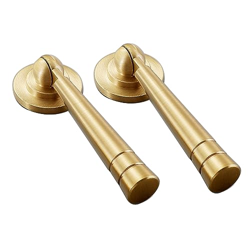 VENEST Juego de 2 Perillas de Mueble de Color Dorado Tiradores de Cocina de Forjados Sólidos Pomos de Cajón de Cobre Puro Tiradores de Armarios (Large)