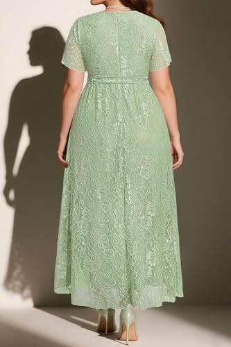 Plus Size Dresses Wedding Guest - Formal Cocktail Party Long Lace High Low Wrap V Neck Dress2