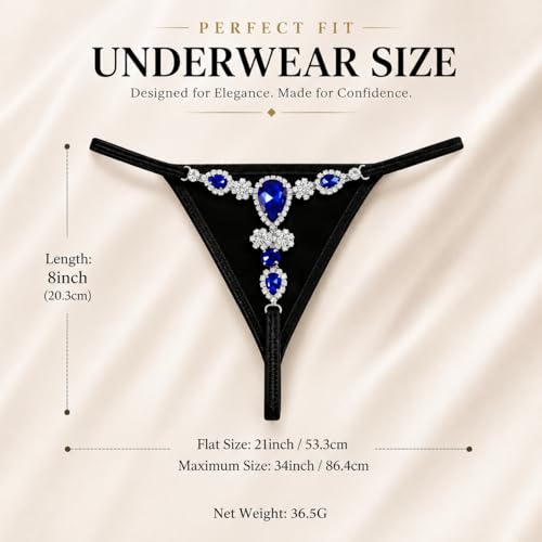 Image of Sexy Underwear for Women Elegant Rhinestone Panties Adjustable Waist Straps Crystal Thongs hilos sexys para mujer hot