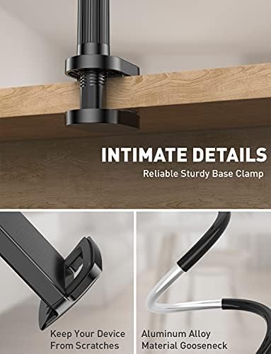 Gooseneck Tablet Stand Holder for Bed: Tryone Long 39.4inch Flexible Lazy Tablet Arm Mount Clamp Compatible with iPad Pro Air Mini | Galaxy Tabs | Switch | Kindle Fire or Other 4.7-12.9" Device