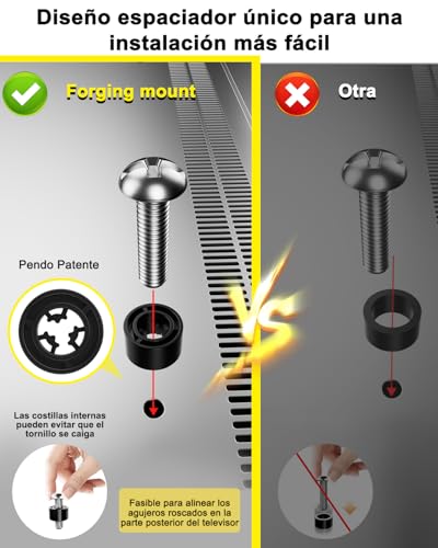 FORGING MOUNT Soporte TV Pared con Brazos dobles articulados Extralargo de 1090mm para Pantallas de 50-95" de Planos/Curvos, Soporte Pared TV con Giratorio e Inclinable, VESA Máx 800x400mm, Hasta 75kg