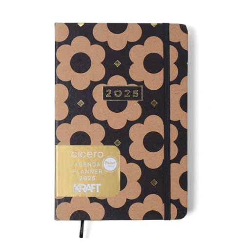 Agenda Planner Ciceros 2025 Kraft Di&aacute;ria 14X21 Flores Max, Cicero