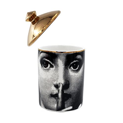 Big Eye Starry Sky Aromatherapy Candle Jar With Lid Ceramic Makecup Cotton Swab Holder Home Deocrative Bottler, Home Fireplace Kitchen Dining Decor For Living Room Knick Knacks Candle Holders (F7) #TOP20