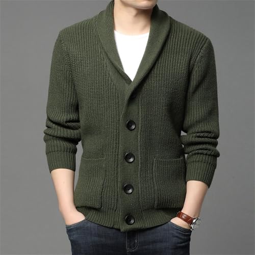 Men's V Neck Sweater Long Sleeve Shawl Collar Pullover Knitted Button Down Tops Solid Color Knitwear Sweaters2