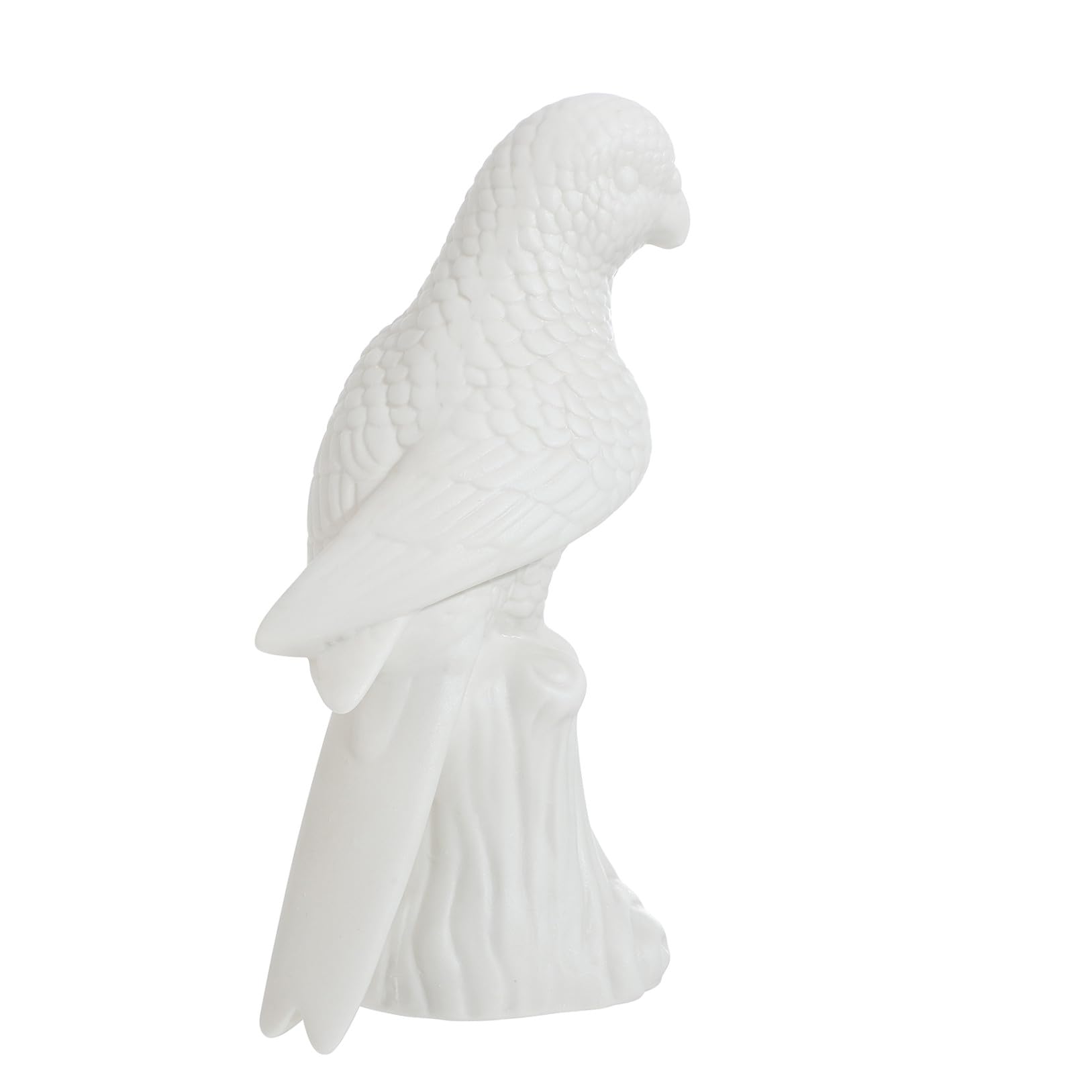 Perroquet en céramique blanche avec finition soignée et design haut de gamme