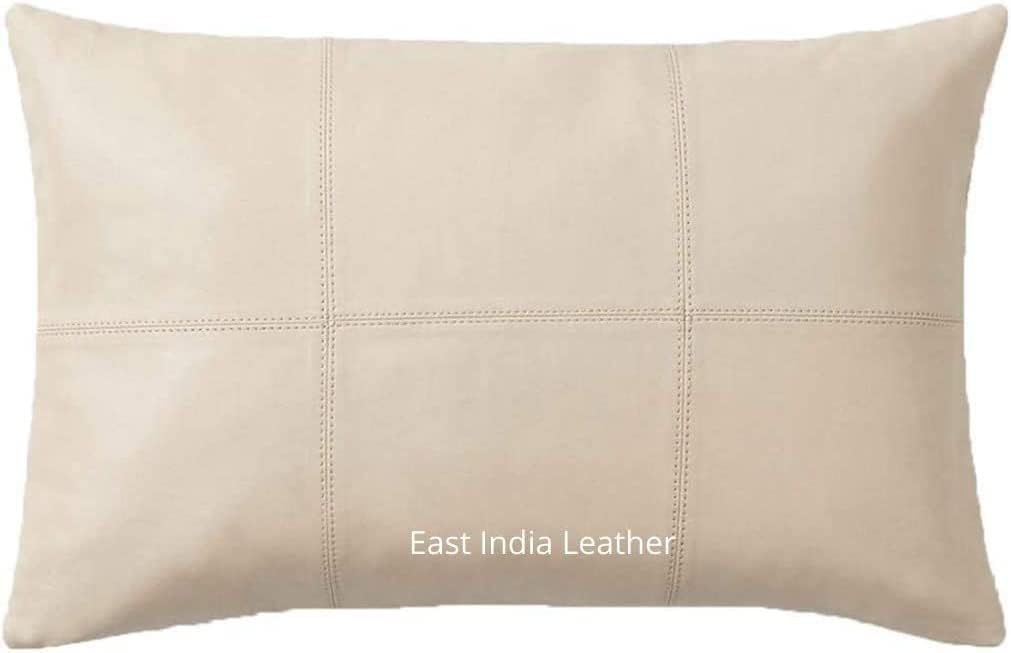 East India Genuine Lambskin Leather Pillow Cover, 18 x18 Inch Case for Lumbar Throw Couch Pillows, Thick & Soft Cushion Covers for Sofa Bed Home Décor Brown (Antique Brown Pack of 1, 16"x 16")