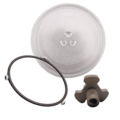 WORDFUN Piatto in Vetro Forno Microonde, Piatto Girevole per Microonde, Resistente al Calore, Robusto E Durevole, Lastra di Ricambio Microondes, Adatto alla Maggior Parte dei Forni A Microonde