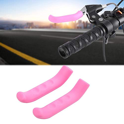 Bicycle Brake Lever Cover, Bike Brake Lever Protector Silicone Cycling Grips Accessory(Dark Pink) #TOP3