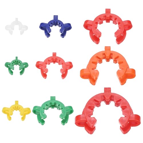 M METERXITY 9-Pack Lab Joint Clip, for 9 Size Glass Standard Ground Glass Joint Plastic Lab Glassware Clamps for Laboratories/Home DIY/Industrial Repairs Conical Interface Clip