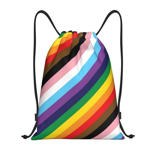 LGBT Gay Pride Drawstring Bags Backpack Bag Casual String Daypack for Women Men Sport Gym Yoga Travel Backpacks