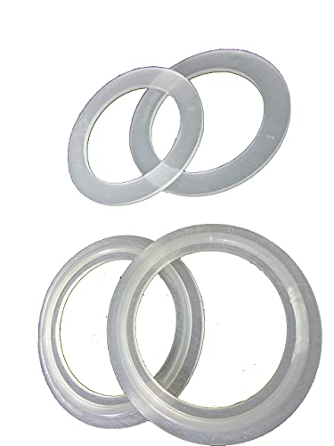 4 Pack Spa Hot Tub Pump Heater Union Gasket/O-Ring -711-4030 - 711-4010 Ribbed Gasket and Flat Gasket Works on Variety of Spas Pools