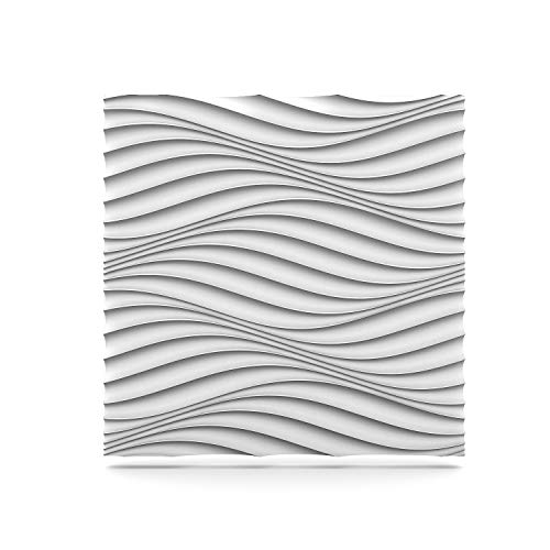 A la Maison Ceilings WD-SWP-PW Wind Foam DIY Glue-up Seamless Wall Panels (Case 48 sq.ft), White,12