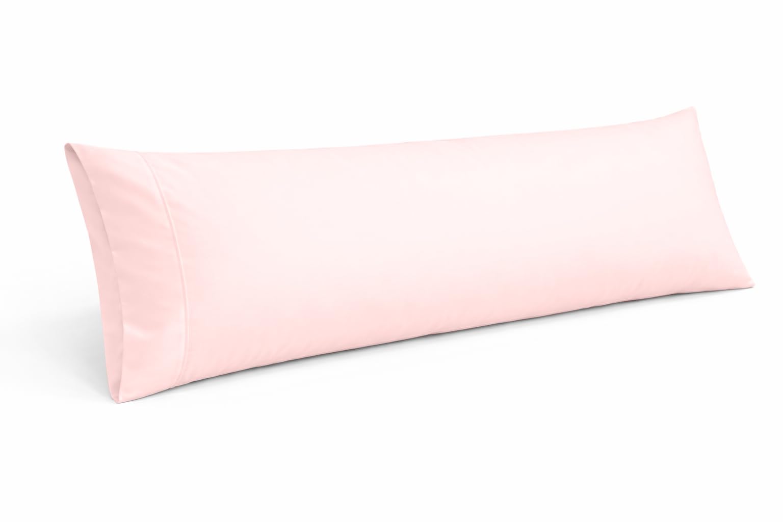 Cotton Delight Organic Cotton Body Pillow Cover 20x48 – 600 Thread Count Sateen Weave, Ultra-Soft & Smooth Long Body Pillowcase with Envelope Closure, Blush Rose Body Pillow Case (1 Pack)