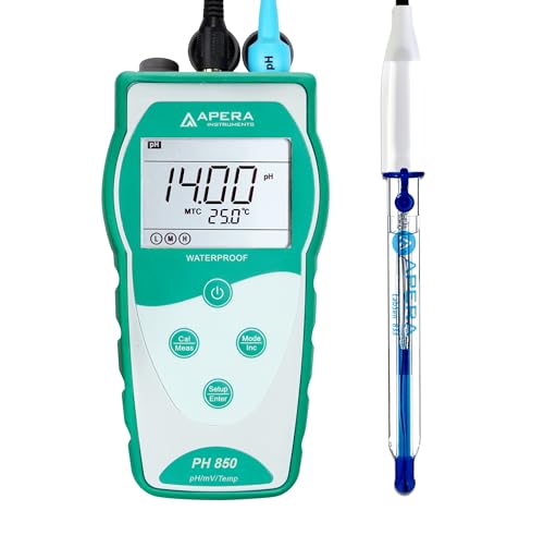 Apera Instruments Value Series PH850-HF Portable pH Meter Kit for Strong Acidic Solutions and HF Containing Solutions