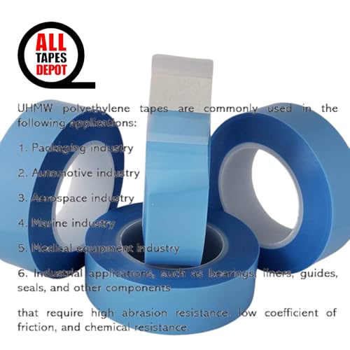 Image of UHMW-mil,20 A ULTRA HIGH MOLECULAR WEIGHT (UHMW) POLYETHYLENE TAPE, WITH AN AGGRESSIVE ACRYLIC ADHESIVE, 2 inch x 18 YD Pack of 1 ROLL