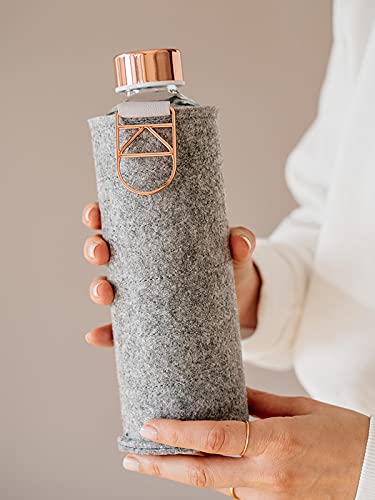 EQUA Glasflasche mit Filzhülle in Mismatch Rose Gold