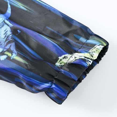 Toddler Boys Girls Dinosaur Print Zip Jacket Hooded Trench Lightweight Kids Coats Windbreaker (Dark Blue, 5-6 Years)3