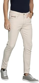 The Indian Garage Co Men Carrot Fit Solid Mid-Rise Stretchable Jeans Price In India