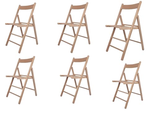 Generic Sedia Pieghevole in Legno da interno ed esterno in legno naturale (6)