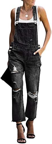 luvamia Women's Casual Stretch Adjustable Denim Bib Overalls Jeans Pants Jumpsuits