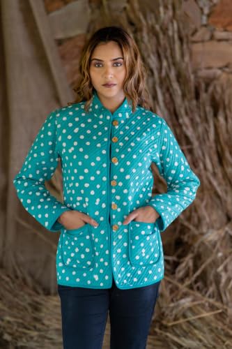 Image of Reversible Jacket for Women | Double Sided Quilted Jacket | Reversible Winter Jacket for Women | Stylish Ethnic Printed Jacket | Warm & Comfortable Casual Outerwear