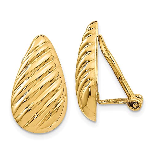 Amazon.com: Diamond2Deal 14k Yellow Gold Non-pierced Fancy 