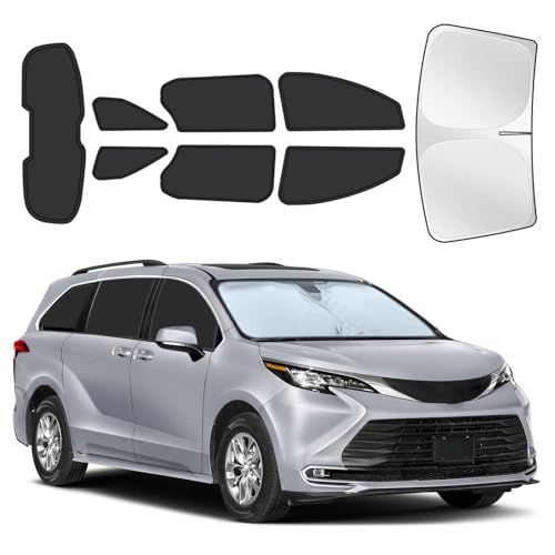 Image of for Toyota Sienna 2021-2025 Car Window Shades, 8pcs Privacy Sun Shade Set for Front Windshield Side and Rear Windows, Full Window Covers Keeps Vehicle Cool for Camping Napping