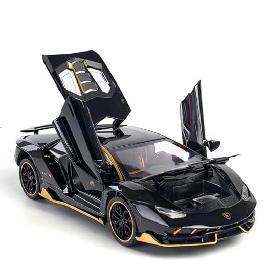 Image of DREAMY DEN Lamborghini Car Toy 1:32 Scale Die-Cast Metal Supercar with Pull Back Action, Light & Sound, Openable Doors (Black)
