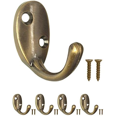 FUXXER® - Juego de 4 Ganchos Antiguos Ovalados de Hierro Color Bronce Cover