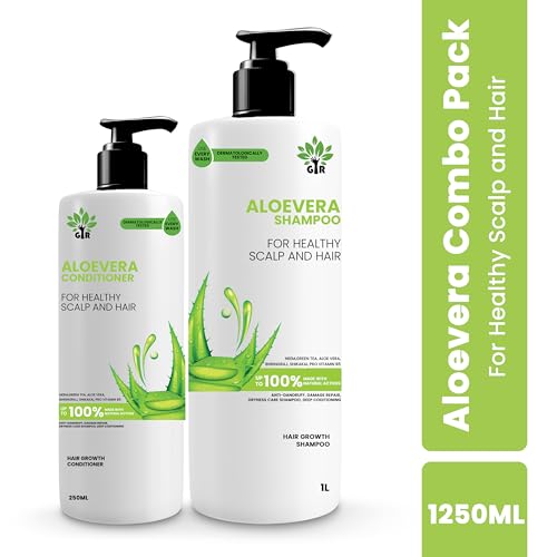 Image of GIR Aloe Vera Shampoo - 1L & Conditioner - 250 ML- for Silky Smooth Hair & Scalp Nourishment - Combo Pack