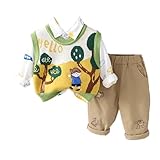 [YJSO] 3点セット 子供 スーツ 男の子 フォーマル スーツ シャツ 長袖 子供服 紳士服 ニットベスト 上下セット 七五三 90 キッズ フォーマル 黄色 スーツ こども スーツセット ベビー服 セットアップ 出産祝い 卒業式 入学式 入園式 おしゃれ