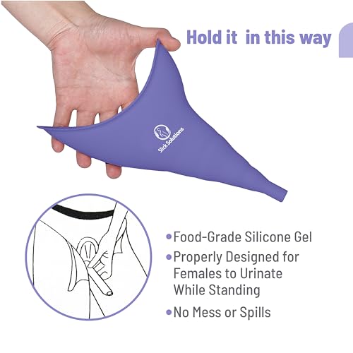 Slick- Female Urination Device, Blue Magenta Female Urinal for Women, Pee Funnel for Women, Womens Pee Funnel, Portable Urinal for Women, Female Pee Funnel, Womens Urinal Funnel, Womens Urinall