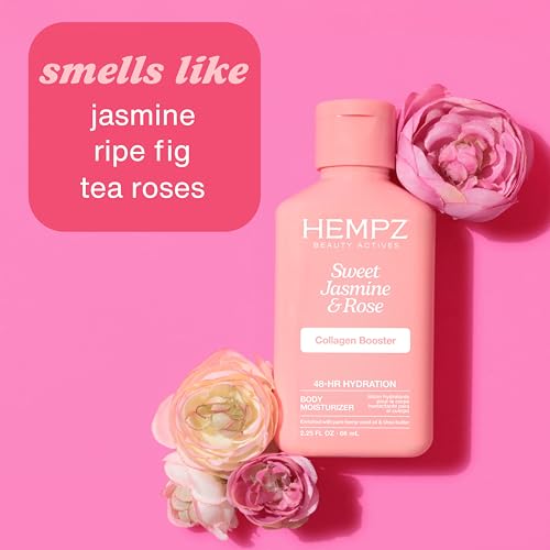 Image of Hempz Mini Collagen-Infused Jasmine & Rose Body Moisturizer, 2.25 oz - Paraben-Free, Vegan, Cruelty-Free