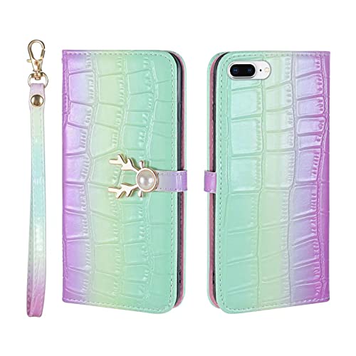 Sanmili iPhone7 Plus ケース iPhone8 Plus ケース 人気 手帳型 携帯カバー カード収納 スタンド機能 鹿の頭の ストラップ付き