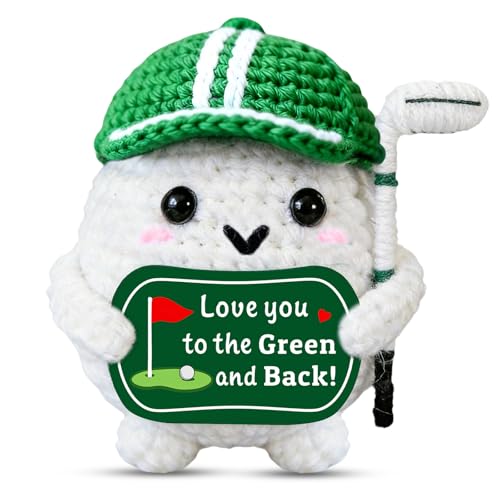 Brevcrnr Positive Crochet Golf Gifts for Men Funny Golf Gifts for Him Husband Golfers Anniversary Birthday Golf Accessories Basket for Boyfriend Girlfriend Golf Lover Golfing Stocking Stuffers