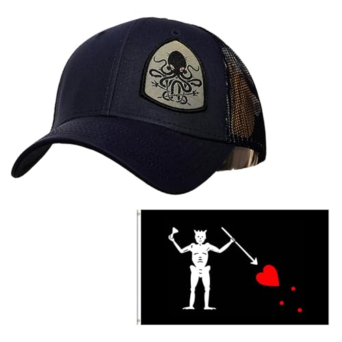 Black Camouflage US Seal Team Six Baseball Cap Flexible Fit Tactical Seals Hat+Patch (5,L)