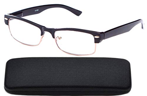 Unisex Classic Vintage Horn Rimmed Style Half Frame Clear Lens Eye Glasses for Men & Women2