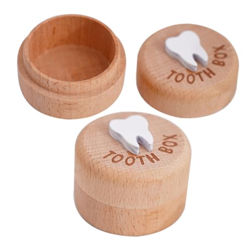 GRIRIW 2Pcs Tooth Box Tooth Holder Fetal Hair Storage Capacity Keepsake Box for First Tooth and Curl Adorable Design for Memories