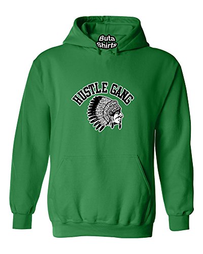 ShirtStarZone Hustle Gang Chief Patriotic Unisex Hoodie Irish Green