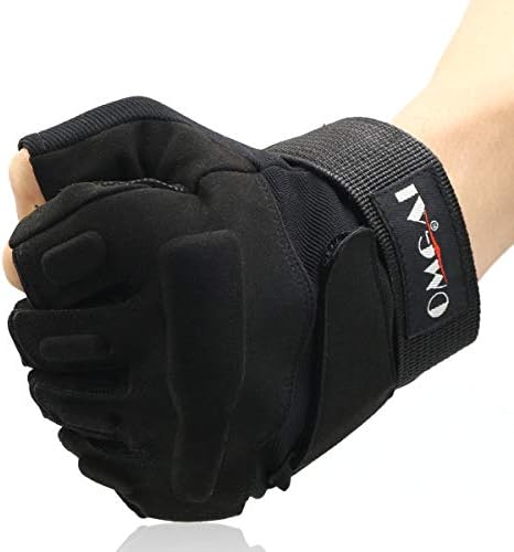 OMGAI Men's Special Half Finger Light Gloves Motorcycle Riding Cycling Gloves Outdoor Sports Camping Hiking Cross Country Fingerless Gloves(Black,XL)